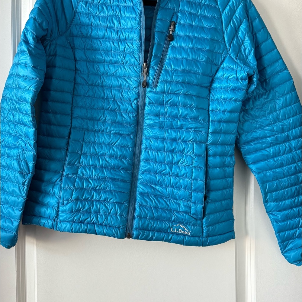 LL Bean Jacket Womens XS Ultralight 850 Goose Down Puffer Downtek Teal Blue